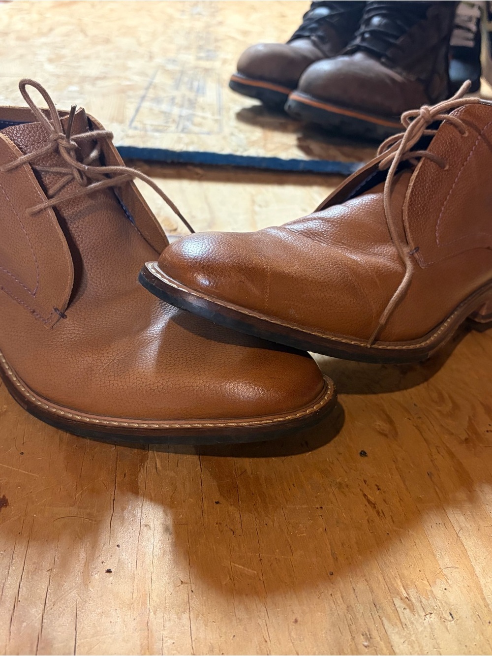 Ted Baker Men's Cognac Leather Chukka Boots